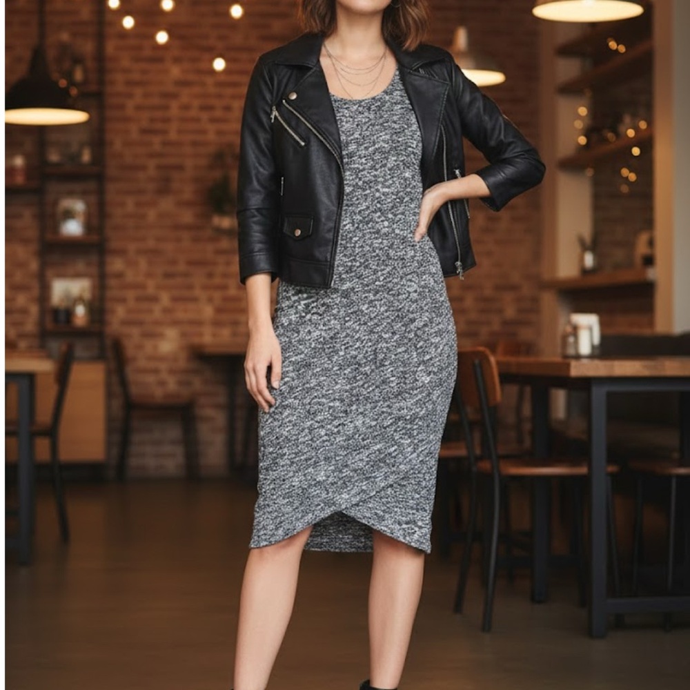 Lulu's Gray Midi Dress